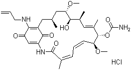 17-(烯丙基氨基)-17-去甲基格尔德霉素盐酸盐分子结构 (CAS 911710-03-7)