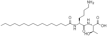 N2-(1-氧代十六烷基)-L-赖氨酰-L-苏氨酸分子结构 (CAS 911813-90-6)