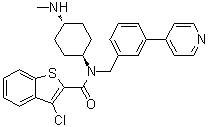 3-氯-N-[反式-4-(甲基氨基)环己基]-N-[[3-(4-吡啶基)苯基]甲基]-苯并[b]噻吩-2-甲酰胺分子结构 (CAS 912545-86-9)