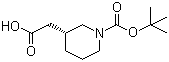 (3R)-1-(叔丁氧羰基)-3-哌啶乙酸分子结构 (CAS 912940-89-7)