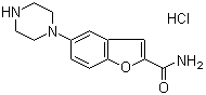 5-(1-哌嗪基)-2-苯并呋喃甲酰胺盐酸盐分子结构 (CAS 913730-87-7)