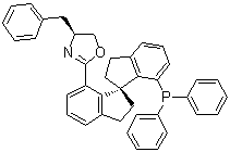 (4S)-2-[(1S)-7'-(二苯基膦基)-2,2',3,3'-四氢-1,1'-螺双[1H-茚]-7-基]-4,5-二氢-4-(苯基甲基)恶唑分子结构 (CAS 913829-88-6)