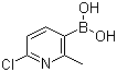 structure of CAS# 913836-15-4, (6-Chloro-2-methyl-3-pyridinyl)boronic acid