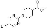 structure of CAS# 914347-01-6, 1-(5-溴嘧啶-2-基)哌啶-4-羧酸甲酯