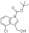 structure of CAS# 914349-01-2, 4-氯-3-(羟基甲基)-1H-吲哚-1-羧酸叔丁酯