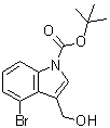 4-溴-3-(羟基甲基)-1H-吲哚-1-羧酸叔丁酯分子结构 (CAS 914349-05-6)