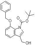 structure of CAS# 914349-16-9, 3-(羟基甲基)-7-(苯基甲氧基)-1H-吲哚-1-羧酸叔丁酯