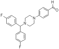 structure of CAS# 914349-58-9, 4-[4-[二(4-氟苯基)甲基]-1-哌嗪基]苯甲醛