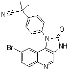 structure of CAS# 915019-53-3, 2-[4-(8-溴-2-氧代-2,3-二氢咪唑并[4,5-c]喹啉-1-基)苯基]-2-甲基丙腈