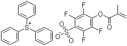 structure of CAS# 915090-37-8, Triphenylsulfonium 2,3,5,6-tetrafluoro-4-(methacryloyloxy)benzenesulfonate