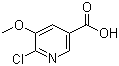 6-氯-5-甲氧基烟酸分子结构 (CAS 915107-39-0)