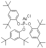 [亚磷酸三(2,4-二叔丁基苯基)酯]氯化金分子结构 (CAS 915299-24-0)