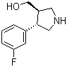((3R,4S)-4-(3-氟苯基)吡咯烷-3-基)甲醇分子结构 (CAS 915390-10-2)