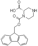 (2S)-1,2-哌嗪二甲酸 1-芴甲基酯分子结构 (CAS 915749-50-7)