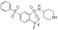 structure of CAS# 915759-45-4, 5-(苯磺酰基)-N-(哌啶-4-基)-2-(三氟甲基)苯磺酰胺