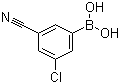 3-氯-5-氰基苯硼酸分子结构 (CAS 915763-60-9)