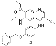 4-[3-氯-4-[(2-吡啶基)甲氧基]苯胺基]-3-氰基-7-乙氧基-6-(N-乙酰基氨基)喹啉分子结构 (CAS 915941-95-6)