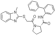 (2S)-N-[1,1'-联苯]-2-基-1-[2-[(1-甲基-1H-苯并咪唑-2-基)硫基]乙酰基]-2-吡咯烷甲酰胺分子结构 (CAS 916141-36-1)