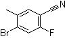 4-溴-2-氟-5-甲基苯甲腈分子结构 (CAS 916792-13-7)