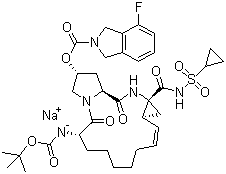 丹诺普韦钠盐分子结构 (CAS 916826-48-7)