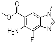 structure of CAS# 918321-20-7, 6-Amino-7-fluoro-3-methyl-benzimidazole-5-carboxylic acid methyl ester