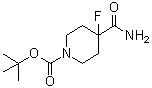 structure of CAS# 918431-92-2, 4-氨基甲酰基-4-氟哌啶-1-羧酸叔丁酯
