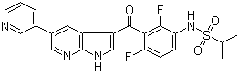 N-[2,4-二氟-3-[[5-(3-吡啶基)-1H-吡咯并[2,3-b]吡啶-3-基]羰基]苯基]-2-丙磺酰胺分子结构 (CAS 918505-61-0)