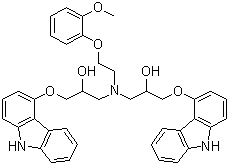 1,1'-[[2-(2-Methoxyphenoxy)ethyl]imino]bis[3-(9H-carbazol-4-yloxy)-2-propanol] molecular structure (CAS 918903-20-5)