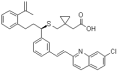1-[[[(1R)-1-[3-[(1E)-2-(7-Chloro-2-quinolinyl)ethenyl]phenyl]-3-[2-(1-methylethenyl)phenyl]propyl]thio]methyl]cyclopropaneacetic acid molecular structure (CAS 918972-54-0)