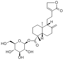 beta-D-吡喃葡萄糖 1-[(1S,4aS,5R,8aR)-5-[2-(2,5-二氢-2-氧代-3-呋喃基)乙基]十氢-1,4a-二甲基-6-亚甲基-1-萘甲酸酯]分子结构 (CAS 919120-78-8)