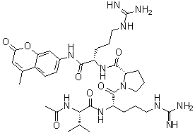 N-乙酰基-L-缬氨酰-L-精氨酰-L-脯氨酰-N-(4-甲基-2-氧代-2H-1-苯并吡喃-7-基)-L-精氨酰胺分子结构 (CAS 919515-51-8)