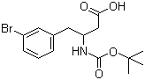 N-叔丁氧羰基-3-氨基-4-(3-溴苯基)丁酸分子结构 (CAS 919988-44-6)