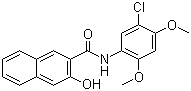 structure of CAS# 92-72-8, N-(5-氯-2,4-二甲氧基苯基)-3-羟基-2-萘甲酰胺