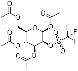 structure of CAS# 92051-23-5, 1,3,4,6-Tetra-O-acetyl-2-O-trifluoromethanesulfonyl-beta-D-mannopyranose