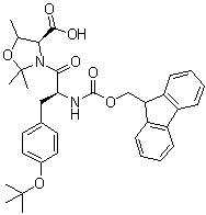 (4S)-3-[(2S)-3-[4-(叔丁氧基)苯基]-2-[[芴甲氧羰基]氨基]-1-氧代丙基]-2,2,5-三甲基-4-恶唑烷羧酸分子结构 (CAS 920519-31-9)