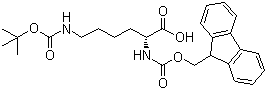 N-alpha-芴甲氧羰基-N-epsilon-叔丁氧羰基-D-赖氨酸分子结构 (CAS 92122-45-7)