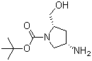 (2S,4S)-4-氨基-2-(羟甲基)-1-吡咯烷羧酸叔丁酯分子结构 (CAS 922139-40-0)