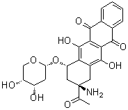 CAS 登录号：92395-36-3, (7S-顺式)-9-乙酰基-9-氨基-7-[(2-脱氧-alpha-D-赤式-吡喃戊糖基)氧基]-7,8,9,10-四氢-6,11-二羟基-5,12-并四苯醌
