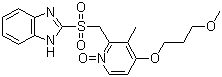 CAS 登录号：924663-37-6, 雷贝拉唑砜 N-氧化物, 2-{[4-(3-甲氧基丙氧基)-3-甲基-1-氧代吡啶-2-基]甲磺酰基}-1H-苯并咪唑