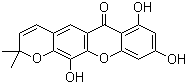 7,9,12-三羟基-2,2-二甲基-2H,6H-吡喃并[3,2-b]氧杂蒽-6-酮分子结构 (CAS 92609-77-3)
