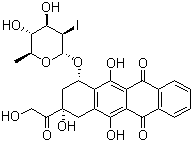 (7S,9S)-7-[(2R,3R,4R,5R,6S)-4,5-二羟基-3-碘-6-甲基氧杂环己-2-基]氧基-6,9,11-三羟基-9-(2-羟基乙酰基)-8,10-二氢-7H-并四苯-5,12-二酮分子结构 (CAS 92689-49-1)