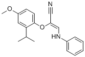 CAS # 927887-20-5, (Z)-2-(2-Isopropyl-4-methoxyphenoxy)-3-(phenylamino)acrylonitrile, DB-126389,3-anilino-2-(4-methoxy-2-propan-2-ylphenoxy)prop-2-enenitrile