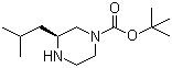 (3S)-3-(2-甲基丙基)-1-哌嗪甲酸叔丁酯分子结构 (CAS 928025-62-1)