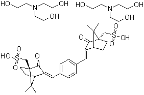 CAS # 92841-53-7, Ecamsule triethanolamine, 2,2',2''-Nitrilotrisethanol 3,3'-(1,4-phenylenedimethylidyne)bis[7,7-dimethyl-2-oxobicyclo[2.2.1]heptane-1-methanesulfonate] (2:1) (salt)