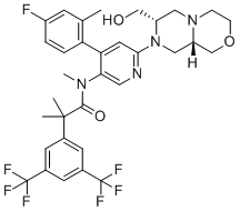 CAS 登录号：929046-33-3, N-[4-(4-氟-2-甲基苯基)-6-[(7S,9aS)-六氢-7-(羟基甲基)吡嗪并[2,1-c][1,4]恶嗪-8(1H)-基]-3-吡啶基]-N,α,α-三甲基-3,5-双(三氟甲基)苯乙酰胺