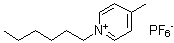 structure of CAS# 929897-32-5, 1-n-Hexyl-4-methylpyridinium hexafluorophosphate