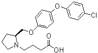 structure of CAS# 929916-05-2, (2S)-2-[[4-(4-氯苯氧基)苯氧基]甲基]-1-吡咯烷丁酸