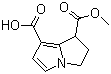 structure of CAS# 92992-17-1, 2,3-Dihydro-1H-pyrrolizine-1,7-dicarboxylic acid 1-methyl ester