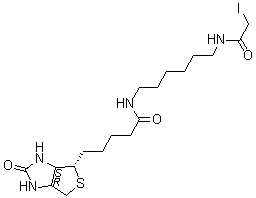 structure of CAS# 93285-75-7, N-Iodoacetyl-N'-biotinyl-1,6-hexanediamine