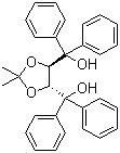 structure of CAS# 93379-49-8, (4S,5S)-(2,2-二甲基-1,3-二氧戊环-4,5-二基)双(二苯基甲醇)